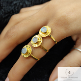 Genuine Moonstone Ring, 14K Gold Plated Ring, Handmade Moonstone Ring, Moonstone Ring, Boho Ring, Moon Stone Ring, Rainbow Moon Stone Ring